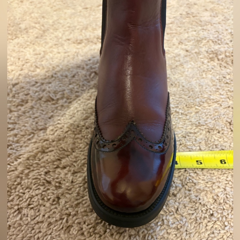 Boemos Burgundy Wingtip Chelsea Boots | Made in Italy | Women’s Size 9 / EU 39 - Picture 14 of 15